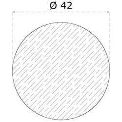 Drevený profil ø 42 x 2250 mm, buk, brúsený, bez náteru Drevený profil ø 42 x 2250 mm, buk, brúsený, bez náteru